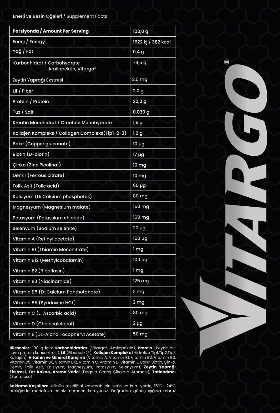 ARMY OF ONE MASS STACK+ VITARGO 3 KG ÇİLOLATA AROMA